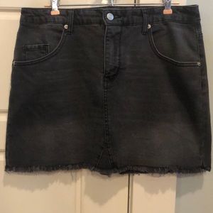 Black Denim Skirt